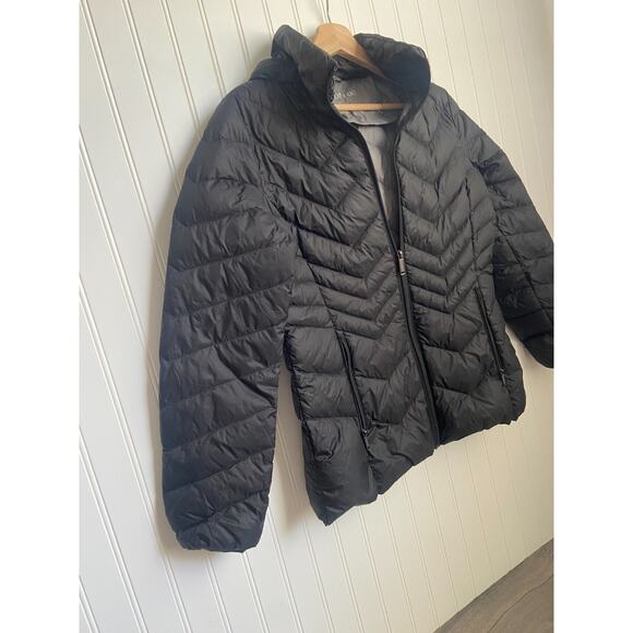 London Fog Black Light Weight Packable Down Puffer Jacket Black Size Small - Picture 2 of 5